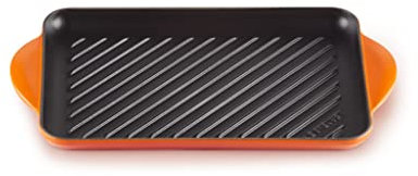Le Creuset Parrilla rectangular grill de hierro fundido, 32 cm, Volcanico, 20202320900460