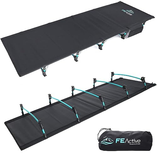 FE Active - Kompaktes klappbett aus vollaluminium, ultraleichtes, bequem zum schlafen, tragbares campingbett für Zelten, Camping, Wandern, Trekking, Rucksackreisen| In Kalifornien entworfen