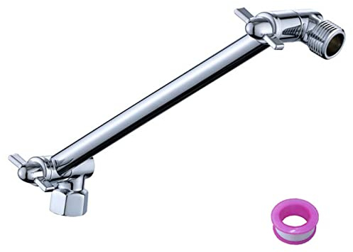 8 Inch Shower Head Extension Arm Chrome.Solid Brass Adjustable Shower Arm Extension. Lower Or Raise Any Rain Or Handheld Showerhead to Your Height & Angle – Universal Connection