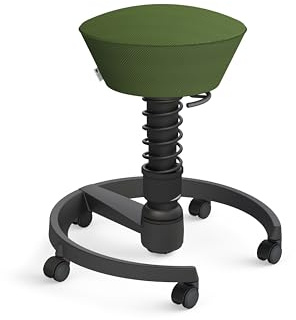 aeris Swopper Air – Ergonomischer Hocker mit extra weicher Polsterung – Bürohocker höhenverstellbar mit Rollen –Sitzhocker für einen gesunden Rücken, Feder Standard