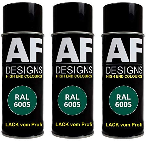 Alex Flittner Designs 3x RAL Lackspray Autolack Buntlack Spraydose RAL6005 MOOSGRUEN matt