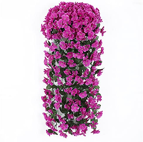 OADAA Vivid Artificial Hanging Orchid Bunch, Artificial Violet Flower Wall Wisteria Basket Hanging Garland Vine Flowers para Wall Door Valla Decoración Colgante