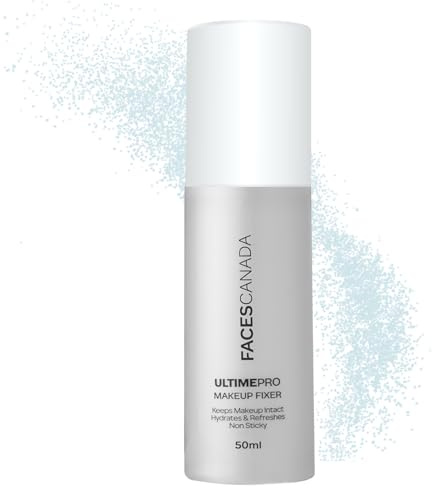 FACES CANADA Ultime Pro Makeup Fixer, 50 ml | Spray fixant longue durée | Reste intact | Hydrate, apaise et rafraîchit la peau | Enrichi en acide hyaluronique et vitamine E | Sans alcool