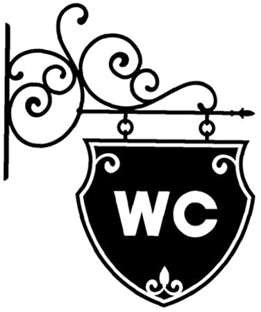 Bontannd Vintage WC Toilette Salle De Bain Porte De La Salle De Bain Sticker Poche Plaque Décoration Vinyle Décoration De La Maison Décalque De La Toilette Étanche Signe Mural