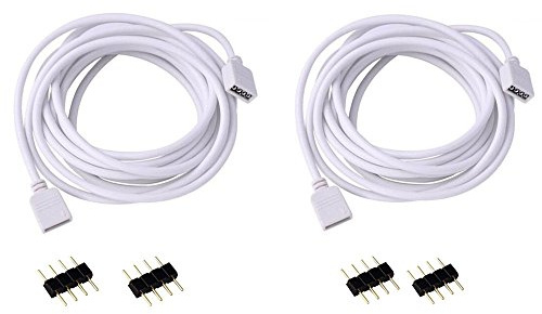 Aroidful LED Verlängerungskabel 4 Polig 3M 2 STK | LED Licht Erweiterung Kabel Verlängerung Anschluss Kabel für RGB 5050/3528 LED Streifen
