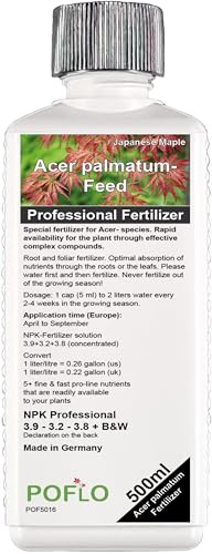POFLO Fertilizante de arce japonés - Arce dividido - Hightech NPK - 500ml