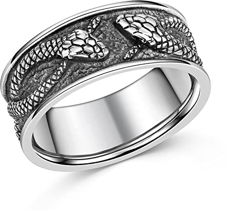 MATERIA by Matthias Wagner Antiker Schlangen Bandring Silber 925 für Herren in 5 Größen