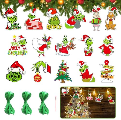 TZQFROCE 32 Stück Weihnachtsbaumschmuck Weihnachtsdeko Weihnachtsanhänger Weihnachten hängende Ornament für Weihnachten Dekoration Party Geschenkverpackungen