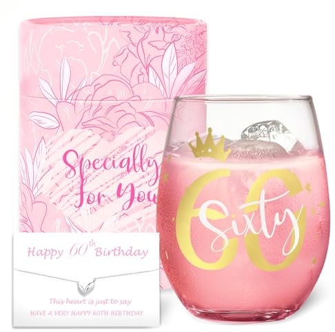 60 Geburtstag Frau Geschenke für Frauen Weinglas lustig Ruhestand Geschenke für Sie 60.Hochzeitstag Geschenk beste Freundin,Mama,Schwester, Frau,Tante,Damen 60.Geburtstag Deko Geschenke Ideen