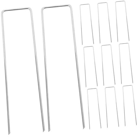 Supvox 50stücke Metall-rasenpfähle Gauge Hochleistungs-verzinkt Für Gartenvlies Landschaftspfahle Kantenklammern Stoffstifte Gartenpfähle Rasenpfähle Heringe