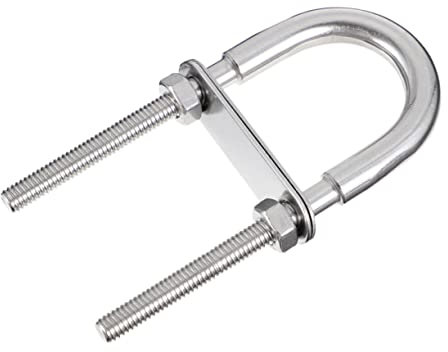 Healeved Stainless Steel U Bolt U-shaped Screw with Nut and Washer Silver Corrosion Resistant Fastener for Yacht and Rope Use in Plumbing and Automotive Applications