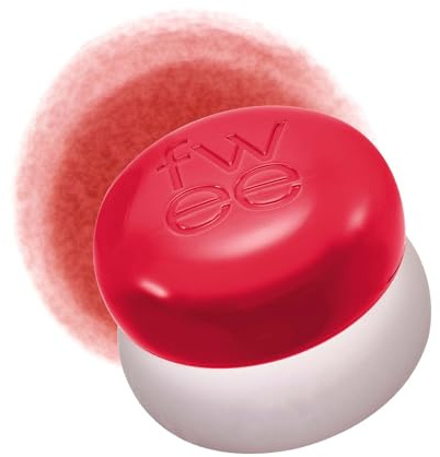 fwee Blurry Pudding Pot | Airbrushed Blush & Lip, Buildable Pigment, Long-lasting, Lightweight, Easy to Blend, Natural Soft Matte Finish - Ambitious (Warm Red) | 0.17 oz