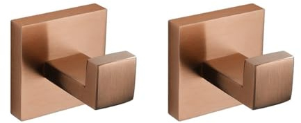 Accesorios de baño de Oro Rosa Cepillado Accesorios de baño Cuadrados Soporte de Papel higiénico Soporte para Toallas Barra Gancho para Bata Toallero, Gancho para Bata 2 Piezas, 1