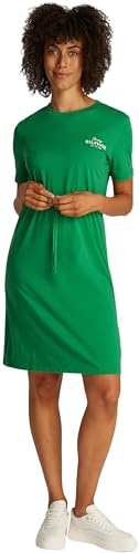 Tommy Hilfiger Damen T-Shirt Kleid mit Taillengürtel, Grün (Radiant Green), M