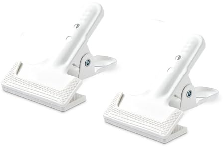 KAGYOKU Heavy-Duty Spring Clamps (2-Pack) - 4 Clips for Photography Backdrops, Woodworking, and Home Improvement (White)