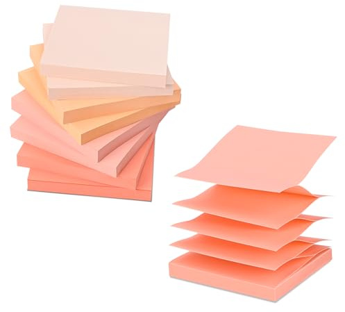 BAYTORY 640 Blatt Pop-Up-Haftnotizen, 7,6 x 7,6 cm, selbstklebende Notizblöcke, rosa Farbverlauf, Haftblöcke für Schule, Büro, Zuhause, Schreibtischzubehör (Pink-Serie)