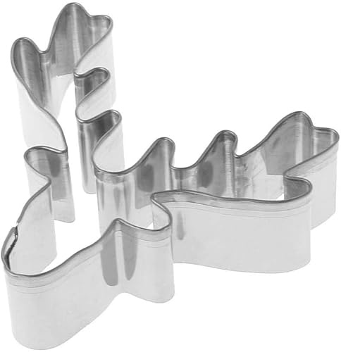 Uteruik Stampino per biscotti in acciaio inox a forma di testa di cervo natalizio, stampo per biscotti a forma di renna