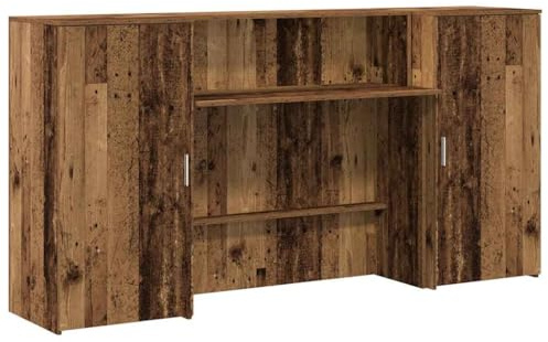 vidaXL Receptiebalie 200x50x103,5 cm bewerkt hout Oud houtkleurig