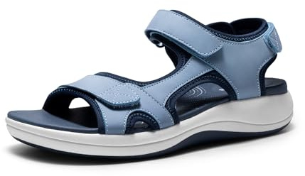 DREAM PAIRS damsandaler öppen tå lätta sommarskor som går avslappnat utomhus, damer mjuka vardagliga sportsandaler, Marinblått Xsp, 41 EU