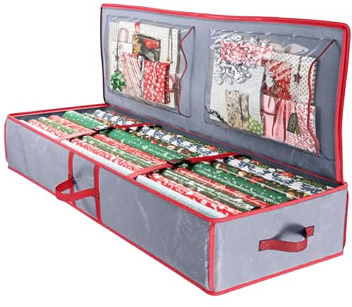 Geschenkpapier Aufbewahrung Organizer für Geschenkpapier Weihnachtskugel Aufbewahrung kleine Aufbewahrungstasche für Weihnachtsbäume Reißfest wasserdicht Aufbewahrung Geschenkpapierrollen(D)