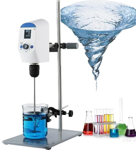 STDZQCWY Mezclador agitador Digital LED, agitador eléctrico con 2 Varillas agitadoras, 40 L, 20000 mPa.s, 100~2000 RPM, Soporte Incluido, agitador Mezclador Digital de Laboratorio
