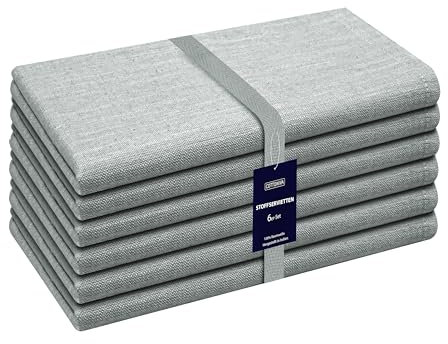 Cottoniva Stoffservietten Set aus 6-100% Baumwolle, 46x46 cm, Weich, Wiederverwendbar und Langlebig - Perfekt für Esstisch, Hochzeiten, Feiern und Alltag - Elegante Tischwäsche Dunkelgrau