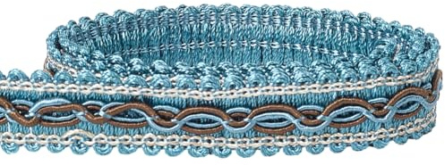 CABODYALS 5/8 pollice 15.86 iarde Blu Frangia Intrecciata Treccia Cordoncino Passamaneria Tappezzeria Decorativa Pizzo Vintage Poliestere Treccia Tessuto Tenda Nastro per Cucire Fare Vestiti Accessori