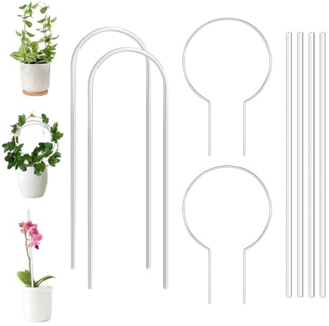 Qivine 8 Stück Rankhilfe Zimmerpflanzen, Acryl Kletterhilfe Pflanzen Outdoor, Garten Pflanzengitter Balkon für Blumen, Gemüsestützen, Topfpflanzen