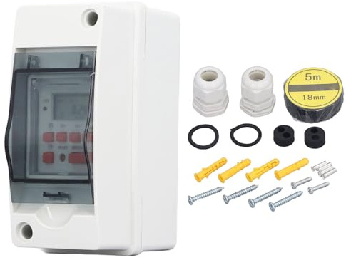 7 Day Programmable Timer, Digital Pool Timer Switch, Electronic LCD Time Relay Switch, 28 On Off Schedules, for Pool Pumps Heaters Filters Motor Lights Fans