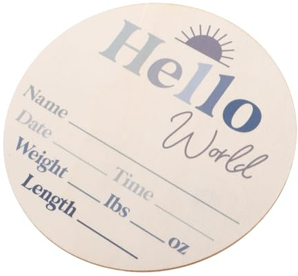 EPIGEIST Wooden Circles Photo Cards for Monthly Growth Record Handmade Nursery Decor Newborn Announcement Sign for Shower Keepsake