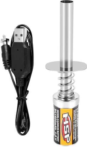 Elydiva RC Nitro 1.2 V 1800Mah Rechargeable Glow Plug Igniter DC USB Charger for Gas Nitro Engine Power 1/10 1/8 RC Car