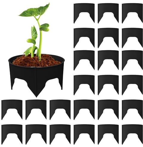 Gartenbewässerungsringe, 15,2 cm, 24 schützende runde Pflanzenringe mit robuster Konstruktion, separater Stein und Erde für Balkon, Gewächshaus, Tomaten, Pfeffer, Strauch, Gartenarbeit
