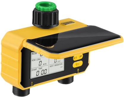 LIXSAZSE Funzione di rilevamento della pioggia Temporizzatore dell'acqua da giardino per sistema di irrigazione automatico Controllo dell'irrigazione precisione Lattina del tempo irrigazione