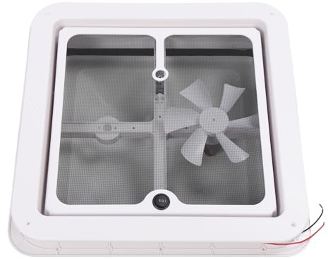 Fafeicy Ventilateur de Toit pour Camping-car, Double Direction 12 V avec Moustiquaire, Construction en ABS et Acier Inoxydable, Idéal pour les Camping-cars et les Applications Marines 13,39 X 13,39