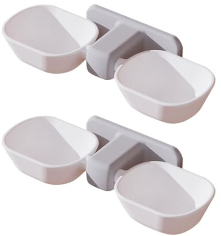 HOMSFOU 2pcs Wall-mounted Cat Bowls Multi-function Cat Bowls Plastic Dual Pet Feeder with Smooth Surface and Decoration Sticker for Feeding