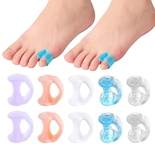 10 Pièces Ecarteur Orteil, D'orteils en Gel, Petit Separateur Orteil | Redresseur Orteil pour Chevauchement Blister Pression Douleur - 5 Couleurs - Taille Unique