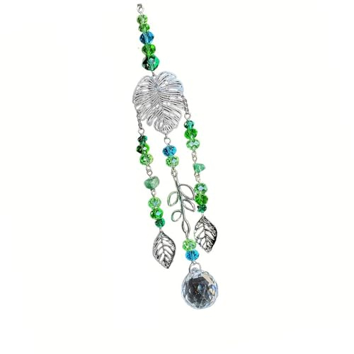 ordinarYone Pendant Crystal Suncatchers Wall Hanging Decors Natural Stone Glass Beads Outdoor Indoor Home Window Decoration