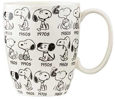 Departament 56 - Taza de cerámica conmemorativa del aniversario de las tiras de Snoopy.