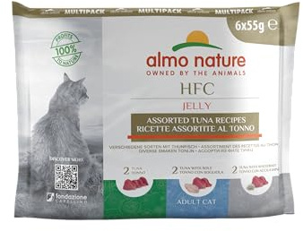 Almo Nature - HFC Natural Sélection en Gelée de Thon– Nourriture Humide pour Chat Adulte: 6 sachets fraîcheur de 55g