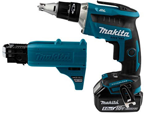 Visseuse à placo 18V LXT (2x5.0 Ah) en MAKPAC avec chargeur vis en bande - MAKITA DFS452TJX2