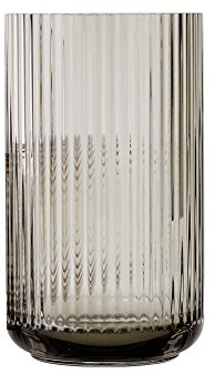 Lyngby Porcelæn Vase H25 cm Lyngby aus mundgeblasenem Glas zeitlos, grau