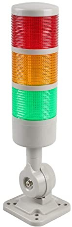 Luban Stack Lights, Industrial Signal Tower with Rotatable Base, Steady/Flashing Light Switchable, 12V/24V DC (3-Layer, No Buzzer)
