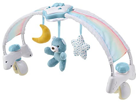 Chicco Rainbow Arch Development Game 2 in 1 Compatible with Next2Me Bed, Crib Panel with Rainbow Arch and Night Light with Music and Pendants - Baby Toy 0+ Months, Blue