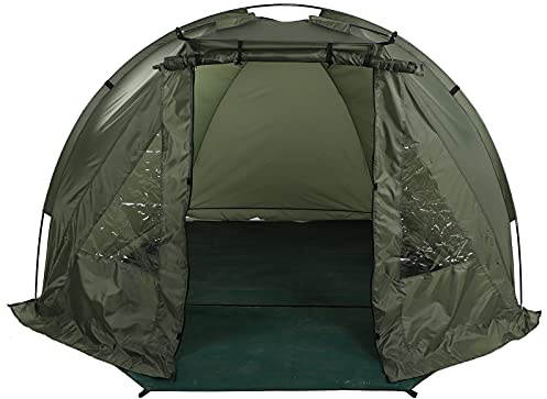 Ejoyous Outdoor-Angelzelt Glasfaser-Oxford-Stoff-Angelzelt 1-2 Personen mit Innenbereich