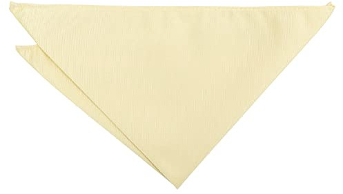 DQT Mens Plain Twill Pocket Square - Wedding, Business & Formal Suit Handkerchief - Pale Yellow