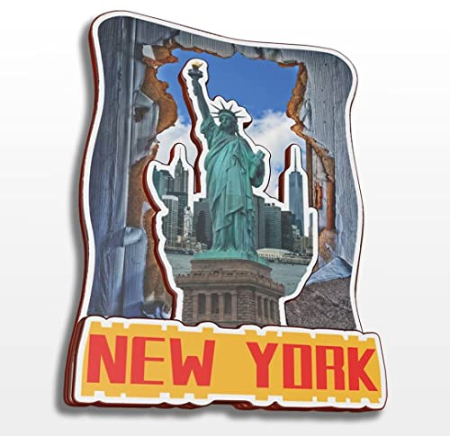 New York Kühlschrankmagnet, Holzkollektion, 3D-Holz, handgefertigt, Reise, Stadt, Souvenir, Heimdekoration, Geschenk