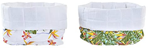 DKD Home Decor Servilletero de la Marca, Color Multicolor, de algodón (16 x 16 x 10 centímetros) (2 Unidades)