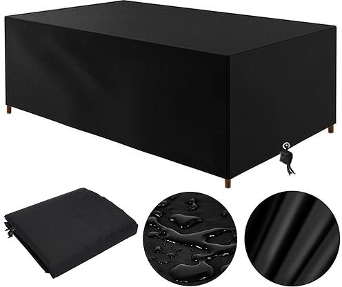 rngcpto Gartenmöbelabdeckung Wasserdicht 100x60x85cm Winterfest Abdeckplane Gartenmöbel Schutzhülle Gartentisch Abdeckung für Möbelsets Tische und Stühle (Schwarz)