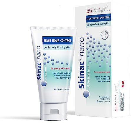 Medskina Skinac®-nano Creme Matt Anti Pickel & Akne Gel 40ml | Oil Control, 8-Stunden-Schutz Glanzkontrolle, Für Männer & Frauen, Gegen Fettige, Unreine Haut, Gegen Mitesser