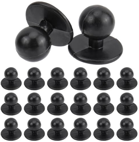 GORGECRAFT 100Stk Kunststoff-Kochknopf Schwarz Rund Beweglicher Mantel Stoff Jacke Halbgewölbte Perlenkugelknöpfe Für Nieten Koch Herren Arbeitsanzug Kleidungsstück Dekoratives Zubehör DIY Nähen